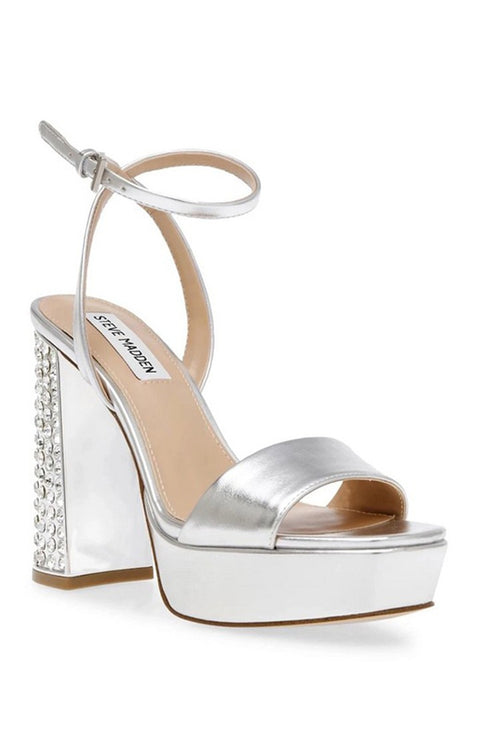 Steve Madden Women's Sliver Lasher Metallic Embellished Heel |Steve Madden In Lebanon