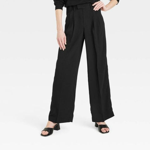A New Day Women's Black High-Rise Wide Leg Fluid Pants |A New Day In Lebanon