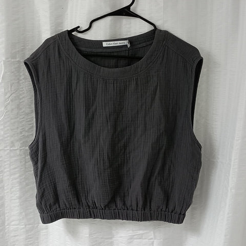 Calvin Klein Women's Grey Sleeveless Woven Blouse | Calvin Klein In Lebanon