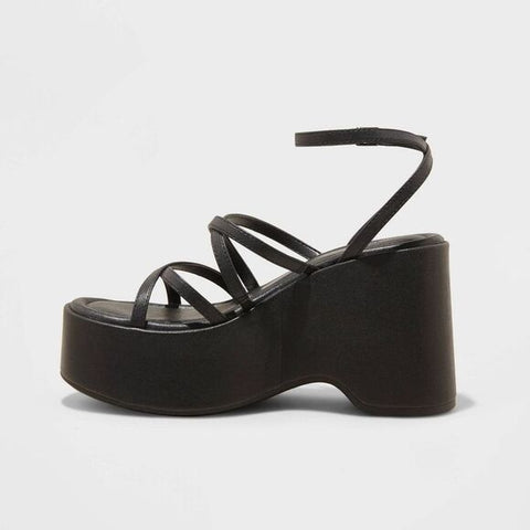 Wild Fable Women's Black Platform-Heel Sandals | Wild Fable In Lebanon
