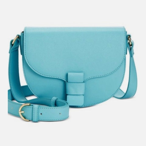 On 34th Women's Blue Sea Spray Leather Holmme Saddle Crossbody Bag | On 34th In Lebanon