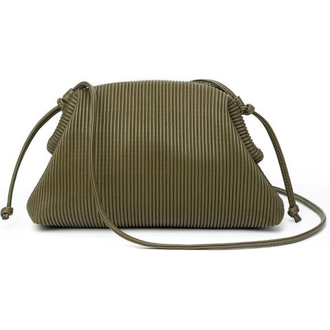 SD Women's Khaki Green Clutch Purses Fashion Dumpling with Ruched Pouch Shoulder Bag | SD In Lebanon