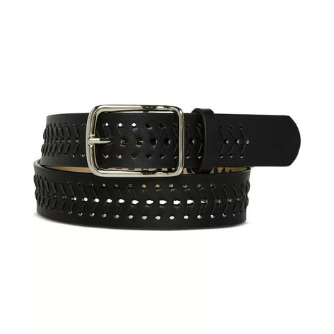 Steve Madden Women's Black Whipstitch Faux-Leather Belt|Steve Madden In Lebanon