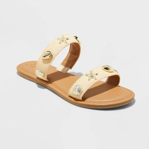 A New Day Women's Beige Kiera Embellished Shell Slipper | A New Day In Lebanon