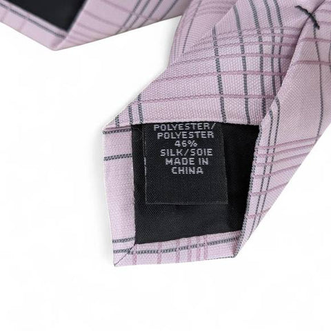 Calvin Klein Men's Pink  tonal linear grid tie | Calvin Klein In Lebanon