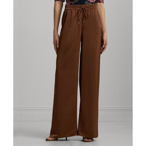 Lauren Ralph Lauren Women's Brown Lightweight Satin Pants|Lauren Ralph Lauren In Lebanon