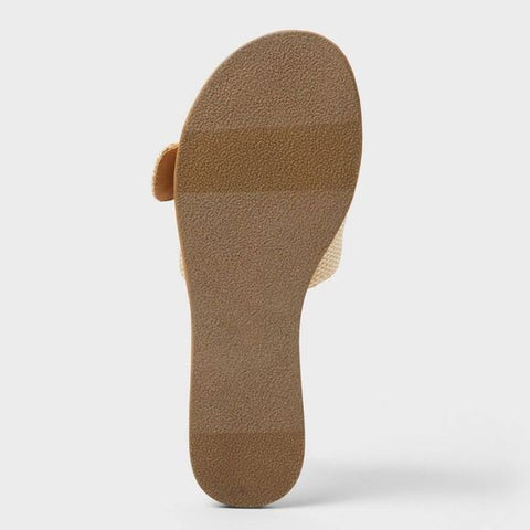 Universal Thread Women's Tan Nesryn Raffia Shell Ornament Slide Slipper | Universal Thread In Lebanon