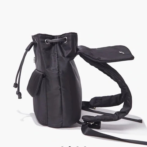 GC DESIGN Women's Black  Drawstring Flap-Pocket Backpack | GC DESIGN in Lebanon