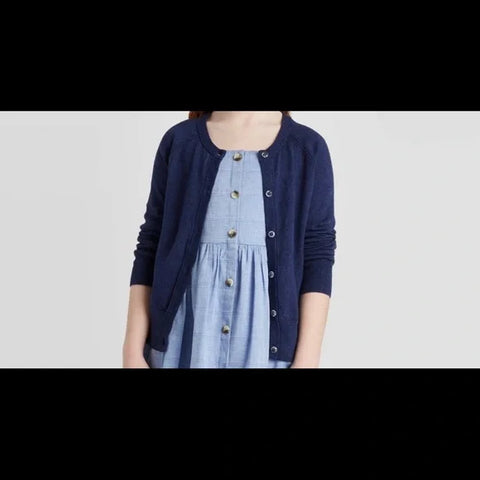 Cat & Jack Girl's Navy Knitted Buttoned Cardigan | Cat & Jack In Lebanon