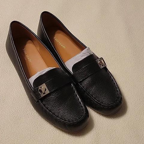 Kate Spade Women's Black Pebble Leather Madi Loafers | Kate Spade in Lebanon