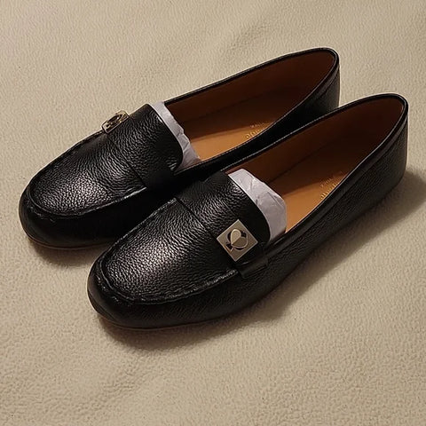 Kate Spade Women's Black Pebble Leather Madi Loafers | Kate Spade in Lebanon