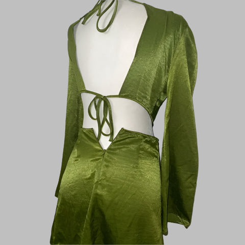 Forever 21 Women's Green Open Back Dress | Forever 21 In Lebanon