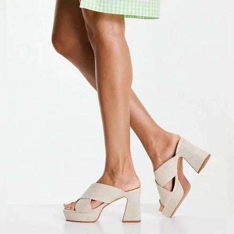 ASOS Design  Women's Beige Heeled ANS349 (Shoes27)