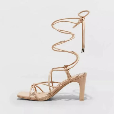 A New Day Women's Beige Strappy Heeled Sandals | A New Day In Lebanon