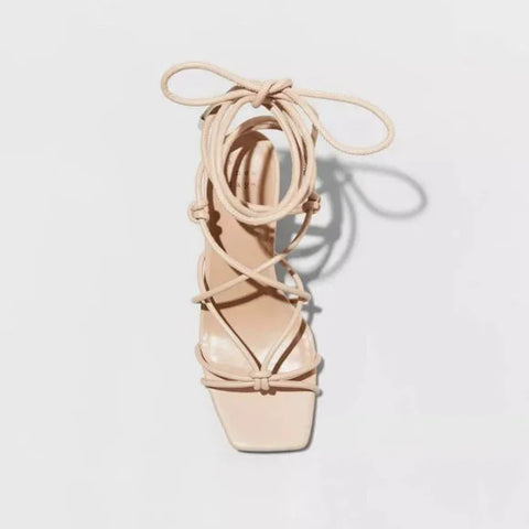 A New Day Women's Beige Strappy Heeled Sandals | A New Day In Lebanon
