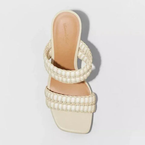 Universal Thread Women's Beige Nikola Mule Heeled Sandals | Universal Thread In Lebanon