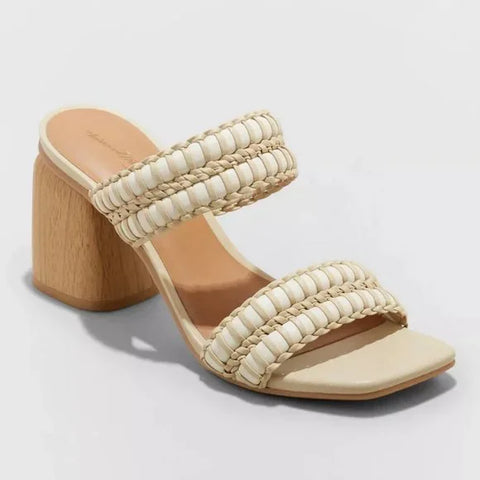 Universal Thread Women's Beige Nikola Mule Heeled Sandals | Universal Thread In Lebanon