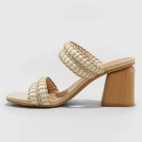 Universal Thread Women's Beige Nikola Mule Heeled Sandals | Universal Thread In Lebanon