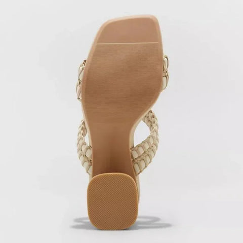 Universal Thread Women's Beige Nikola Mule Heeled Sandals | Universal Thread In Lebanon