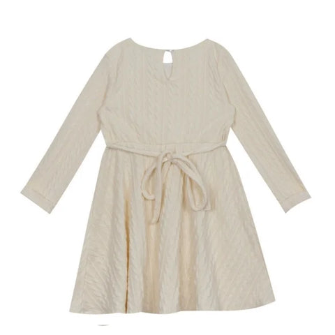 Rare Editions Girl's off White Long Sleeve Midi Dress |Rare Editions In Lebanon