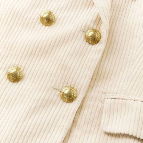 Rowing Blazers Women's Beige Corduroy Double Breasted Blazer |Rowing Blazers In Lebanon