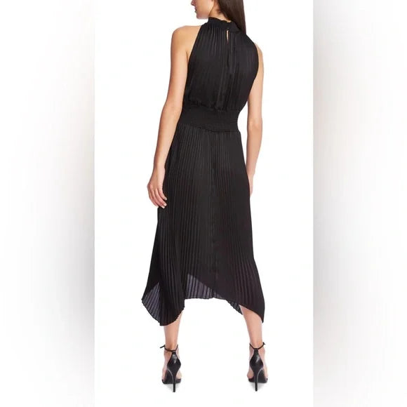 1 State Women’s Black Sleeveless Smocked Pleated Midi Dress | 1 State In Lebanon