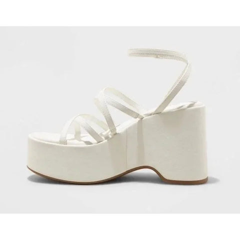 Wild Fable Women's White Platform Healed Sandals | Wild Fable In Lebanon