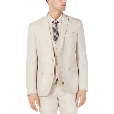 Bar III Men's Tan Chambray Linen Slim Fit Blazer | Bar III In Lebanon