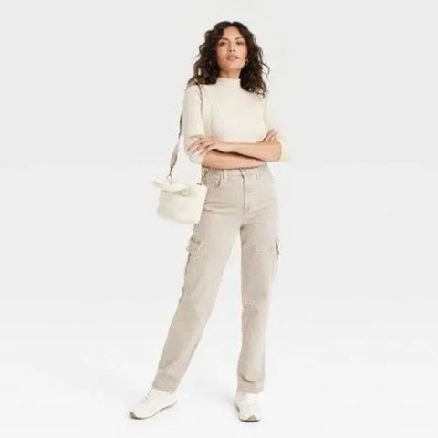 Universal Thread Women's Greige High-Rise Straight Jeans | Universal Thread In Lebanon