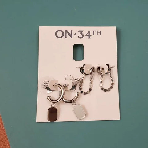 On 34th Women's Silver 2pcs Earrings  | On 34th in Lebanon