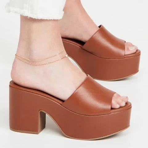 A New Day Women's Camel Leather Ricky Heels | A New Day In Lebanon
