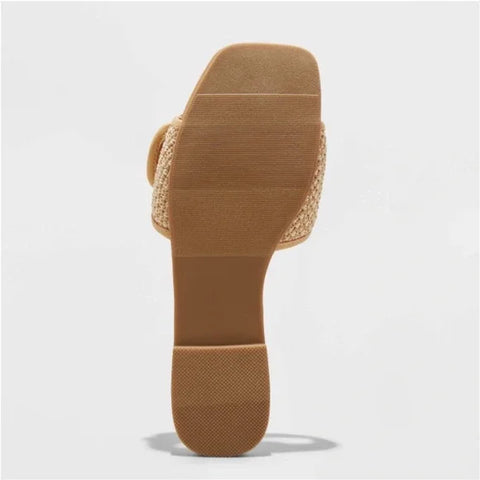 A New Day Women's Camel Bennie Buckle Slide Sandals | A New Day In Lebanon