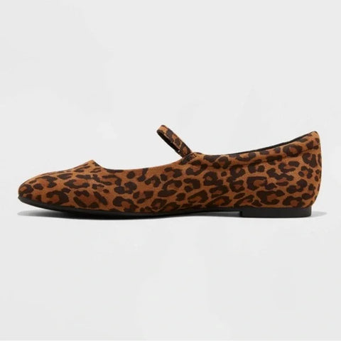 Wild Fable Women's Elsa Leopard Print Mary Jane Ballet Flats |Wild Fable In Lebanon