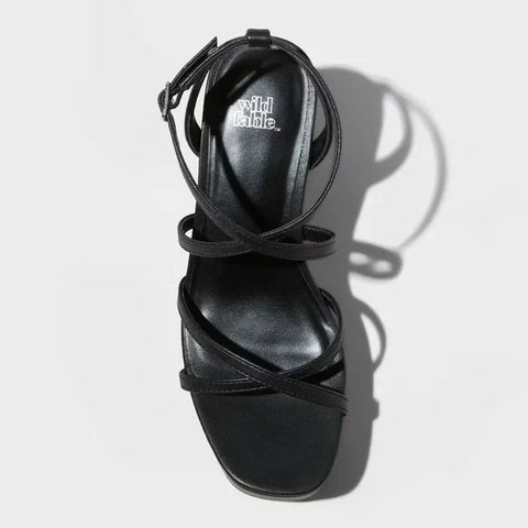 Wild Fable Women's Black Ronnie Strappy Platform Wedge Heeled Sandals | Wild Fable In Lebanon