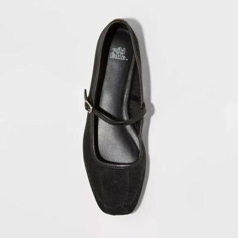 Wild Fable Women's Black Elsa Mary Jane Ballet Flats |Wild Fable In Lebanon