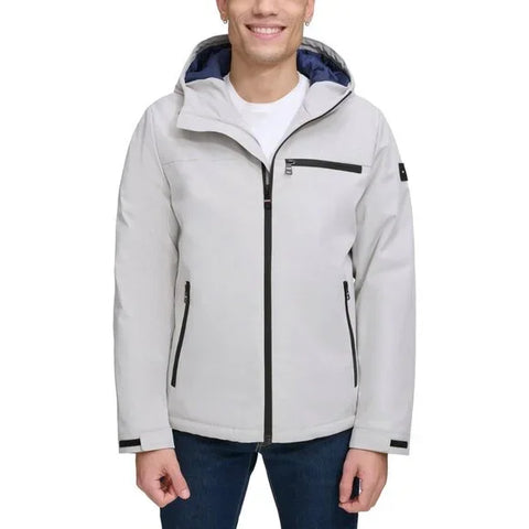 Tommy Hilfiger Men's Light Grey Parka Waterproof Hooded Jacket | Tommy Hilfiger In Lebanon