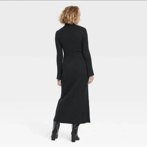 A New Day Women's Black Long Sleeve Maxi Sweater Dress |A New Day In Lebanon
