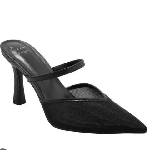 A New Day Women's Black Sonia Mesh Mule Heels | A New Day In Lebanon