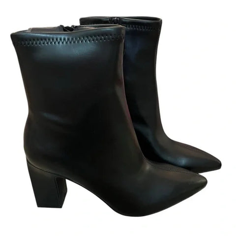 A New Day Women's Black Pointed Toe Block Ankled Heel Booties |A New Day In Lebanon