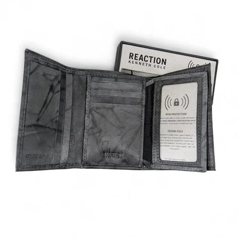 Kenneth Cole Reaction Men's Gray Marble Leather Rfid X Capacity Trifold Wallet | Kenneth Cole Reaction In Lebanon