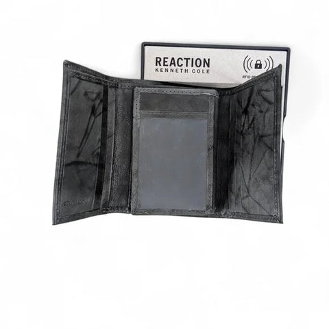 Kenneth Cole Reaction Men's Gray Marble Leather Rfid X Capacity Trifold Wallet | Kenneth Cole Reaction In Lebanon