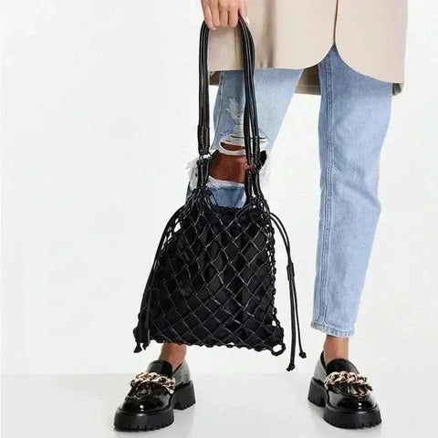 Topshop Women's Black Woven Shoulder Bag |Topshop In Lebanon