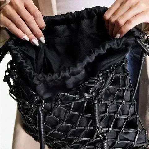 Topshop Women's Black Woven Shoulder Bag |Topshop In Lebanon