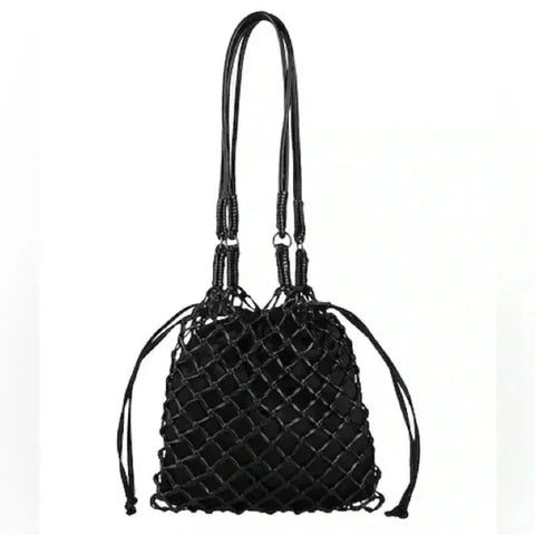 Topshop Women's Black Woven Shoulder Bag |Topshop In Lebanon