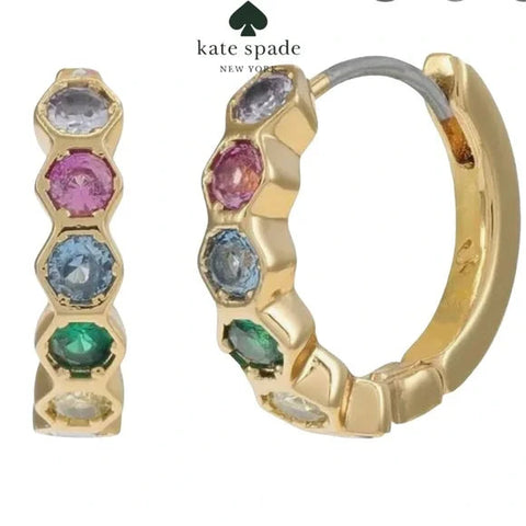 Kate Spade New York Women's Gold-Tone & Stone Huggie Hoop Earrings  | Kate Spade New York In Lebanon