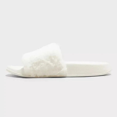 Auden Women's White Open Toe Slide Slippers | Auden In Lebanon