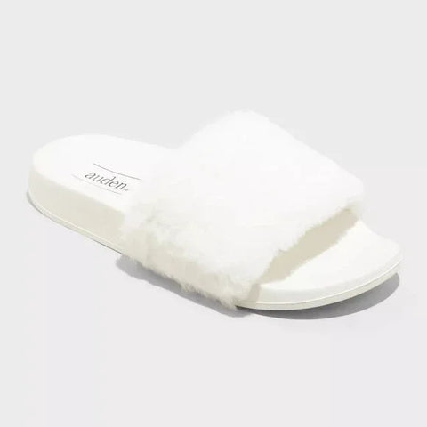 Auden Women's White Open Toe Slide Slippers | Auden In Lebanon