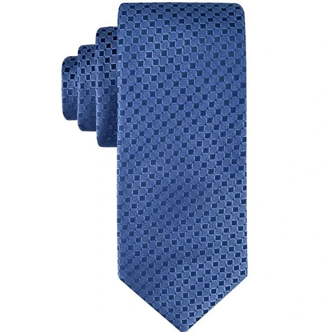Calvin Klein Men's Blue Checkered Geo Print Tie Cobalt | Calvin Klein In Lebanon