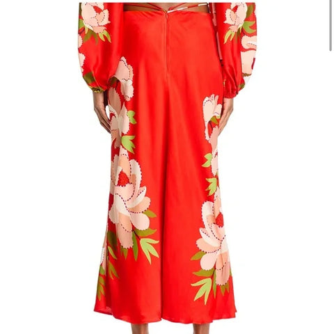 Farm Rio Women's Red Fringe Maxi Skirt | Farm Rio In Lebanon