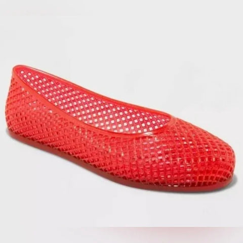 Wild Fable Women's Red Isabella Jelly Ballet Flats | Wild Fable In Lebanon